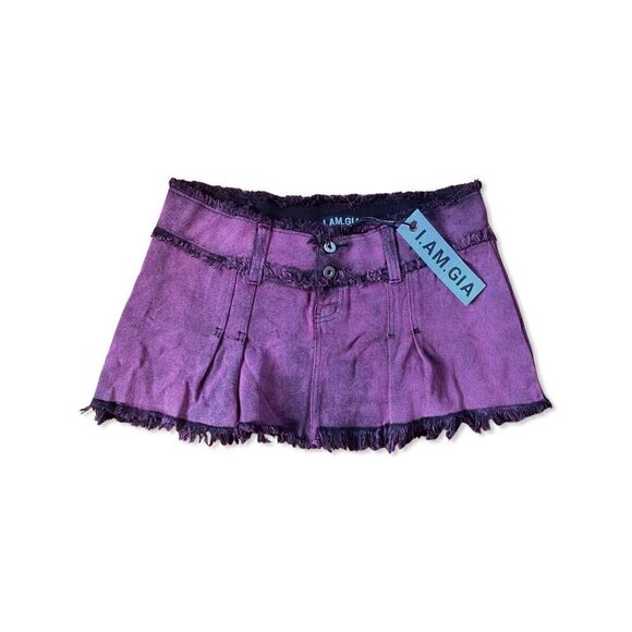 I Am Gia Skylar Denim Mini Skirt in Pink Sz L - Picture 4 of 4